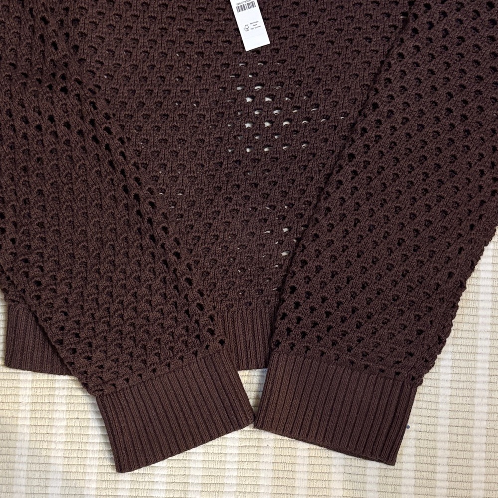 J. Crew Women's Chocolate Crochet Sweater - Picture 4 of 4